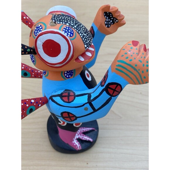 Oaxacan Wood Carving Oaxaca Mexican Folk Art Alebrije SIGNED Gutierrez - Picture 13 of 16